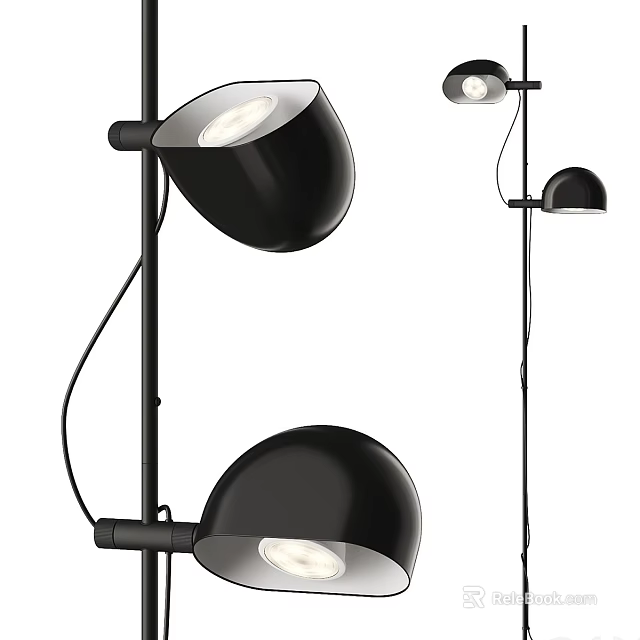 Sleek Black Floor Lamp With Modern Design And Adjustable Lighting Features 3d model
