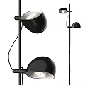 Sleek Black Floor Lamp With Modern Design And Adjustable Lighting Features 3d model