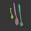 Handcrafted Wooden Kitchen Spoons With Carved Handles Various Shapes And Natural Wood Texture