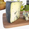 Delicious Food Platter With Bread Grapes White Wine And Blue Cheese