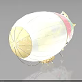 Pastel Colored Space Exploration Hot Air Balloon with White Beige Pink Green Panels and Basket