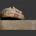 Delicious Chocolate Chip Cookies Arranged On Wooden Tray With Crunchy Texture