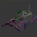 Military Tank With Armored Design Cannon Turret Tracks And Front Lights