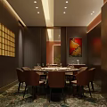 Elegant Chinese Restaurant Interior Featuring Dining Tables Chairs Decorative Flowers And Warm Lighting