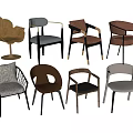 Various Stylish Dining Chairs With Different Back Designs And Color Options