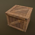Rustic Wooden Box With Cross Reinforcement Strips And Metal Rivets