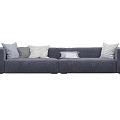 Modern Two Seater Sofa With Gray Upholstery And Decorative Accent Pillows 3d model