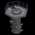 Heavy Duty Industrial Vertical Tank With Top Platform Guardrail Ladder And Pipeline Valve Connections