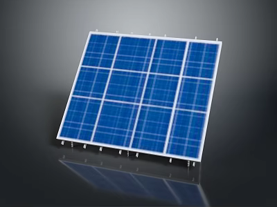 High Efficiency Blue Solar Panel With Grid Design For Home Daily Electrical Appliances 3d model