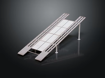 Heavy Duty Industrial Equipment Metal Loading Ramp Platform with Steel Frame 3d model