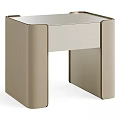 Modern Beige Bedside Table With Sleek Design And Single Drawer 3d model