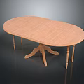 Classic Oval Wooden Office Desk Design With Sturdy Legs And Smooth Surface