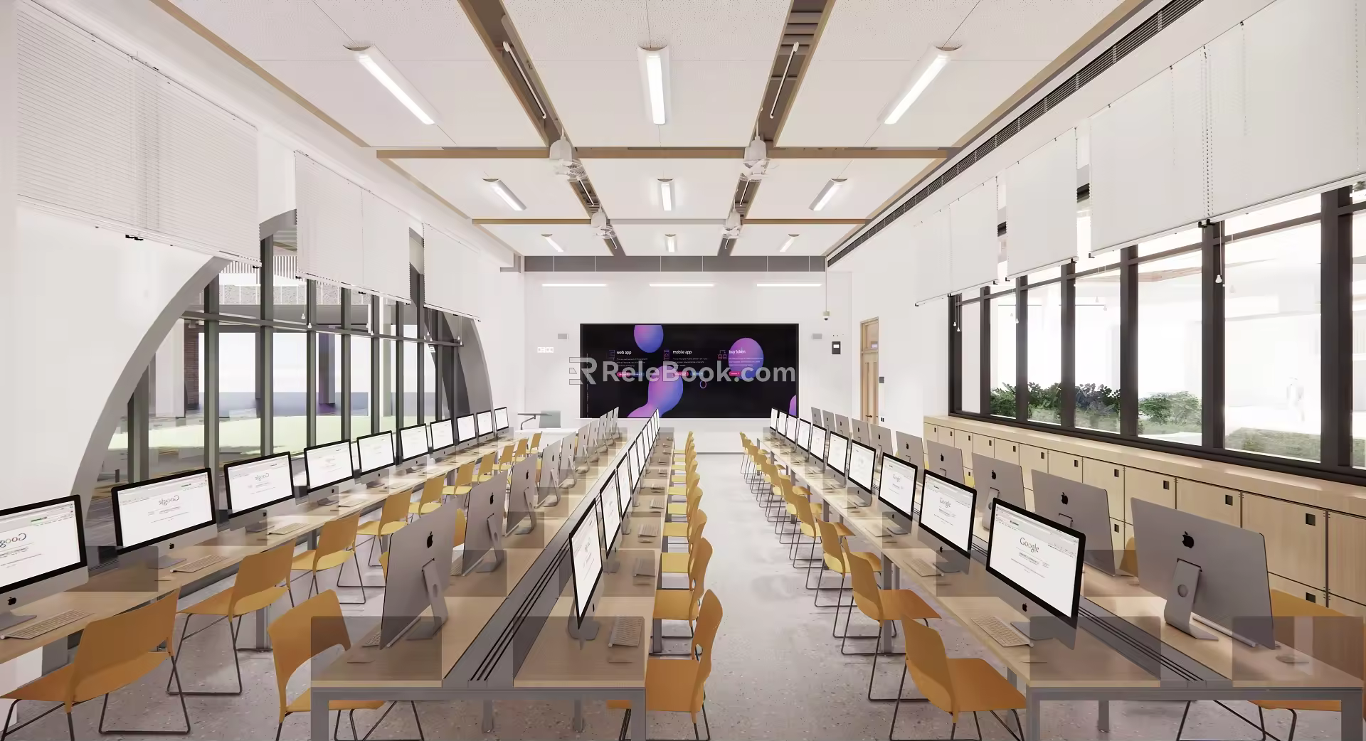 Modern Classroom Computer Language Classroom 3d model