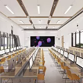 Modern Classroom Computer Language Classroom 3d model