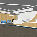 Modern Hospital Waiting Area With Infusion Center And Information Desk