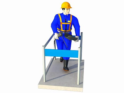 Labor protection supplies display area, construction site demonstration area, construction site education area 3d model
