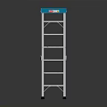 Heavy Duty Aluminum Folding Ladder With Blue Top Platform For Home Industrial Use