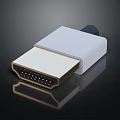 High Quality HDMI Connector With White Casing And Gold Plated Interface For Digital Devices 3d model