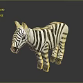 Zebra Animal Character 3D Render Model With Black White Stripes And Glossy Surface Reflection 3d model