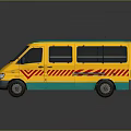 minibus minivan driverless bus school bus van box car 3d model