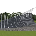 Shape retaining wall flower pond curve sculpture sketch 3d model