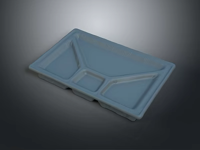 Light Blue Plastic Food Container With Multiple Compartments For Meal Storage 3d model