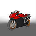 Striking Red And Black Modern Motorcycle With Sleek Sporty Body Design