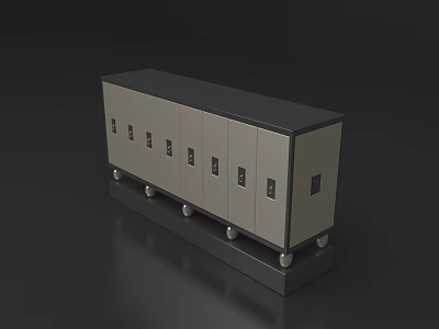 Stylish Modern Entryway Side Cabinet With Multiple Storage Doors And Stable Base 3d model