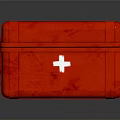 Red First Aid Kit With White Cross And Secure Locking Design
