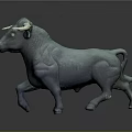 Blue Bull Game Movie Character With White Horns In Standing Posture