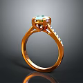 Elegant Golden Ring Accessory With Central Gemstone And Side Stones