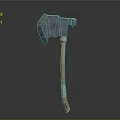 Carved Hammer Sculpture With Intricate Metal Head And Wooden Wrapped Handle