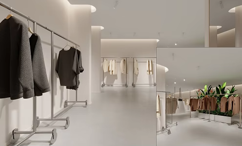 Modern Women's Clothing Store Cream 3d model