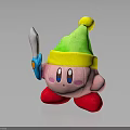 Pink Plush Toy With Green Yellow Hat On Gray Wooden Table Surface