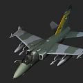 Green Fighter Jet With Weapon Mounts Cockpit Tail Fin And Design Details