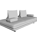 Modern Three Seater Sofa With Light Gray Upholstery And Comfortable Plush Cushions
