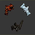 Ice Fire Rock Elemental Giant Game Movie Characters With Luminous Cracks And Solid Bodies