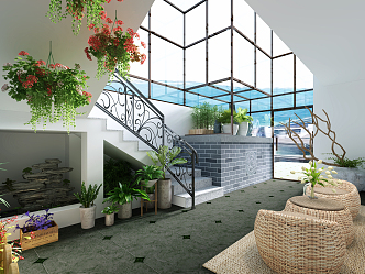 Balcony Garden Modern Balcony 3d model