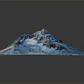 Scenic Snow-Covered Mountain Landscape With Surrounding Forest And Snowy Terrain