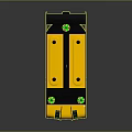 Yellow And Black Transport Robot With Green Indicator Lights On Platform