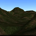 Green Rolling Hills And Lush Terrain In Beautiful Landscape Garden With Blue Sky