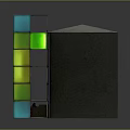 Vibrant Display Structure Composed Of Colorful Cubes With Super Bowl Logo And Bright Tones