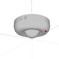 White Smoke Detector Mounted On Metal Bracket With Red Indicator Light 3d model