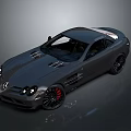 Black Sports Car With Sleek Design Red Accented Wheels And Aerodynamic Vents