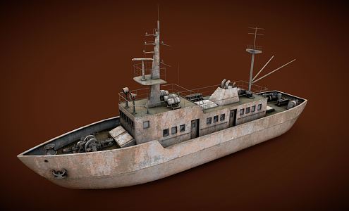 Industrial LOFT Ship Old Rusty Abandoned Ship 3d model