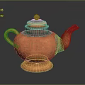 Vintage Copper Teapot With Traditional Design Lid Curved Spout And Sturdy Handle Base