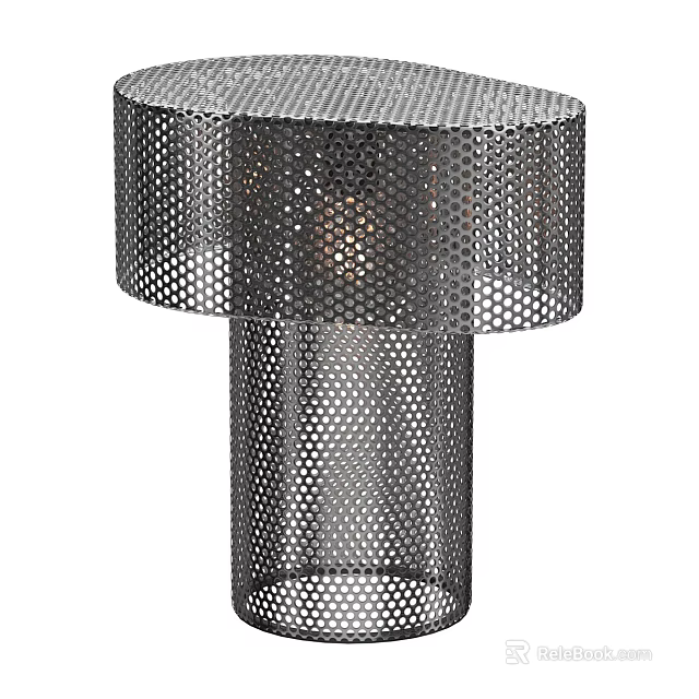 Modern Metal Table Lamp With Perforated Design For Home Decor 3d model