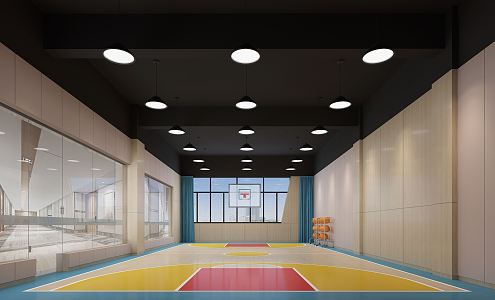 Modern Basketball Hall Basketball Training Classroom 3d model