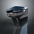 Modern Black Bathroom Toilet With Sleek Ceramic Design And Comfortable Seat