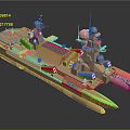 Modern Sculpture Advanced Naval Robot Ship Science Fiction Ship Future Ship 3d model